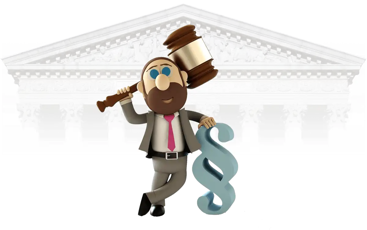 Uncontested divorce lawyer standing in front of court