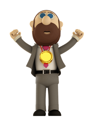 Gerald Linnenbringer celebrating a win in the divorce provider showdown