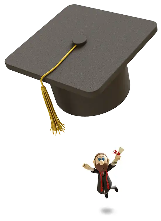 Gerald Linnenbringer tossing his graduation cap