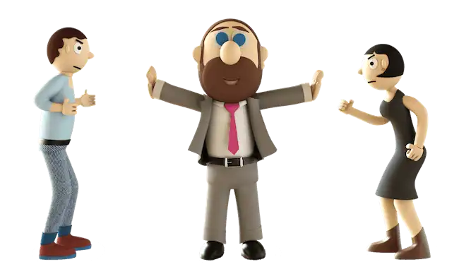 Gerald breaking up a fight between Husband and Wife