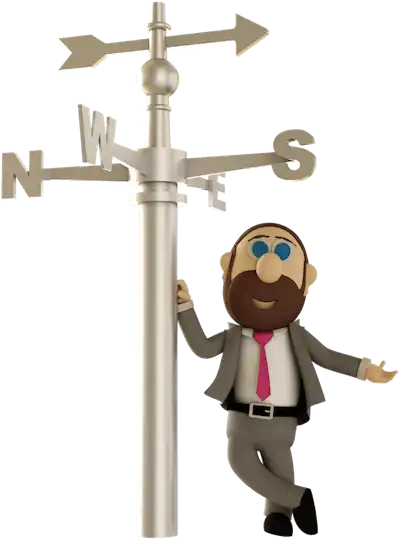 Gerald Linnenbringer standing next to a weather vane
